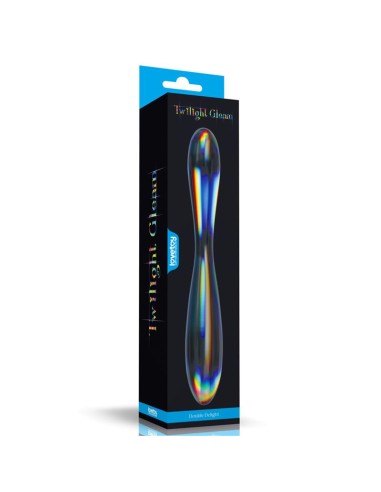 Dildo de Cristal que Brilla en la Oscuridad Twilight Gleam Double Delight