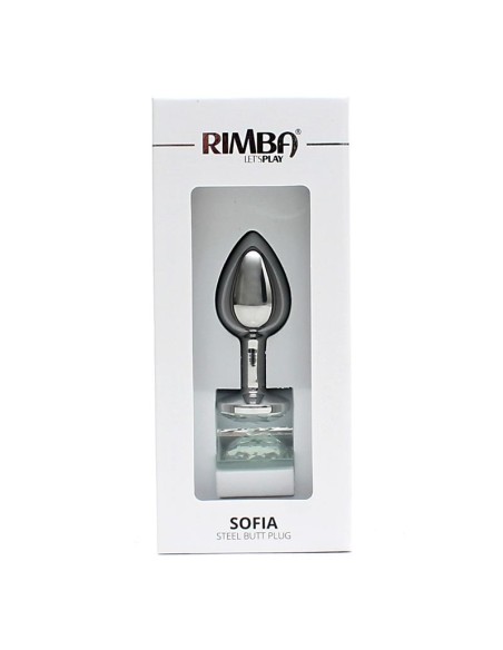 Plug Anal de Metal Sofia Joya Transparente