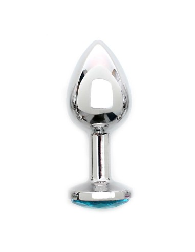 Plug Anal de Metal Sofia con Joya Azul