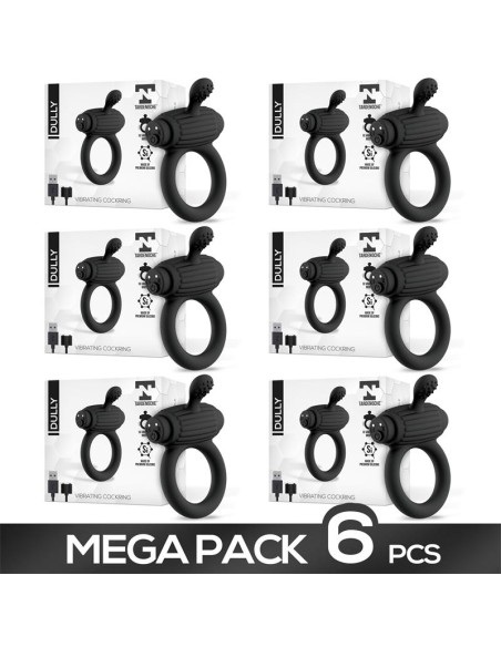 Pack de 6 Dully Anillo Vibrador con USB Magnetico Silicona