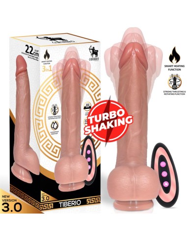 Tiberio Dildo Realista Turbo Shaking con Thrusting Rotacion 360º y Control Remoto Silicona Liquida