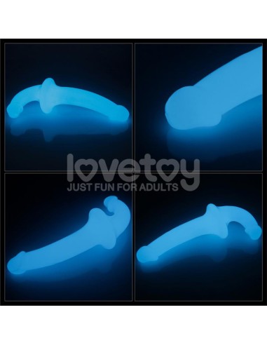 Dildo doble Lumino Play Luz Azul 105