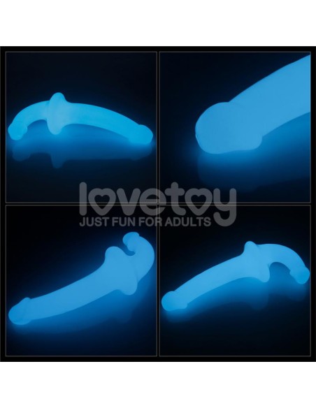 Dildo doble Lumino Play Luz Azul 105