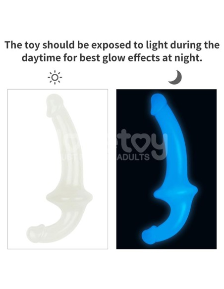 Dildo doble Lumino Play Luz Azul 105