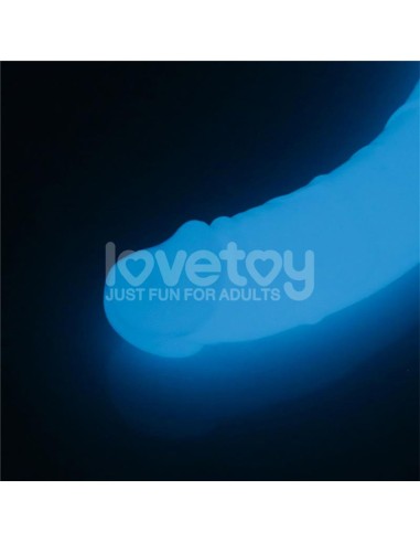 Dildo Doble Lumino Luz Azul 185