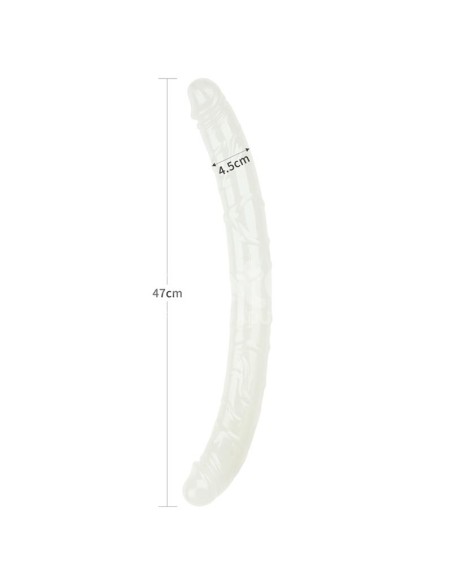 Dildo Doble Lumino Luz Azul 185