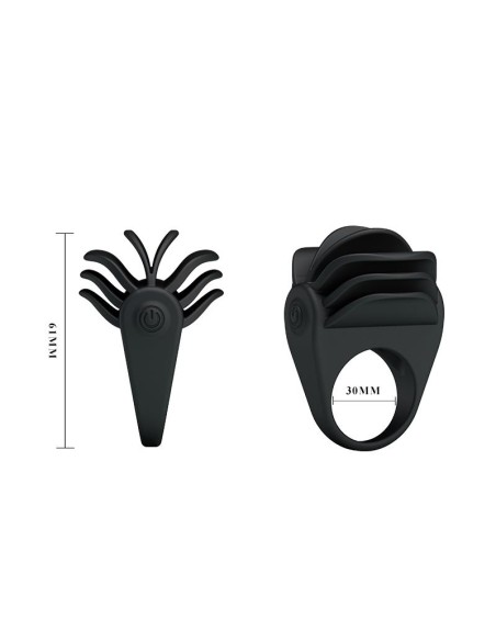 Pretty Love Anillo Vibrador Chester Color Negro