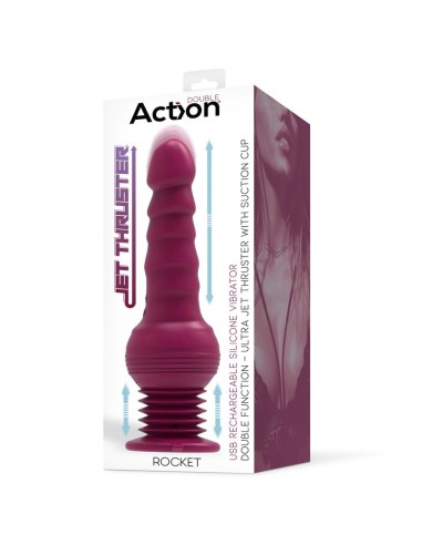 Rocket Vibrador con Thrusting Ultra Jet Thruster con Potente Ventosa
