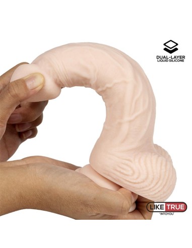 Dildo Realista Silicona Liquida Dual Layer 825 Blanco