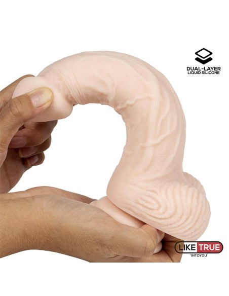 Dildo Realista Silicona Liquida Dual Layer 825 Blanco