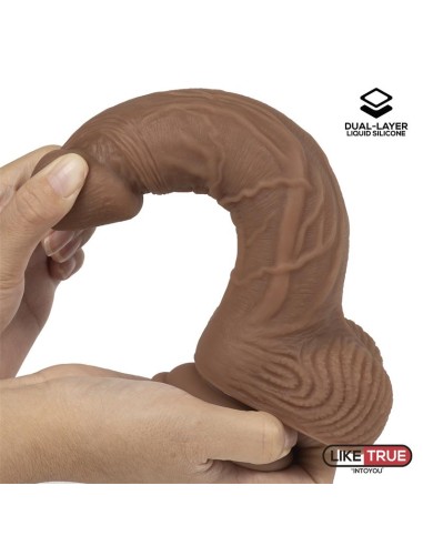 Dildo Realista Silicona Liquida Dual Layer 825 Bronceado