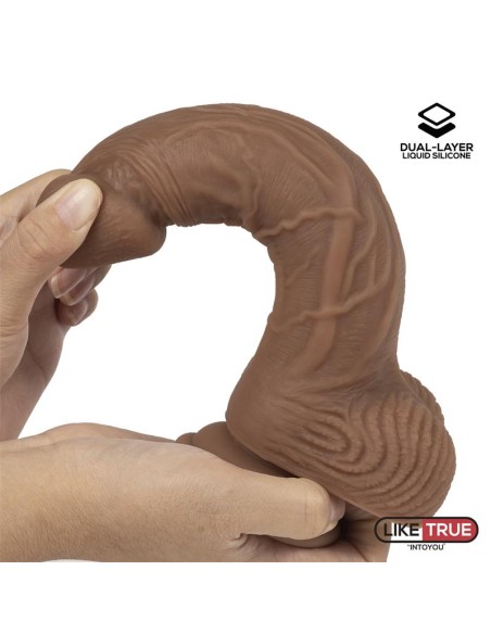Dildo Realista Silicona Liquida Dual Layer 825 Bronceado