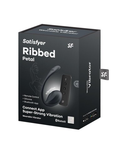 Ribbed Petal con Satisfyer Connect APP Negro