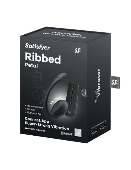 Ribbed Petal con Satisfyer Connect APP Negro