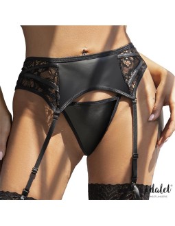 Luva Set de Liguero con Encaje Floral y Tanga