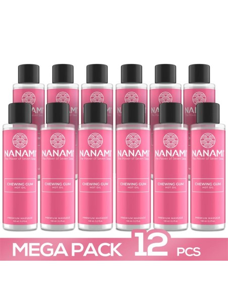 Pack 12 Aceite de Masaje Efecto Calor Aroma Chicle 100 ml