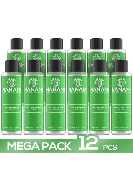Pack 12 Aceite de Masaje Efecto Calor Aroma a Sandia 100 ml