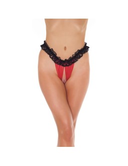 Braguitas Abiertas Color Negro y Rojo Talla unica
