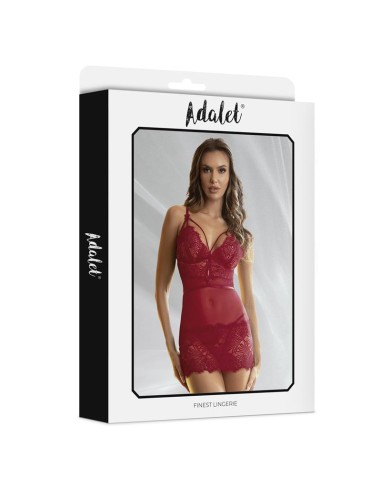 Zoe Babydoll Espalda Abierta y Tanga Rojo