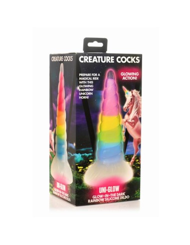 Dildo Luminiscente Rainbow Brilla en la Oscuridad