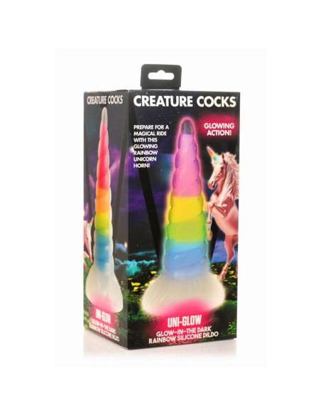 Dildo Luminiscente Rainbow Brilla en la Oscuridad